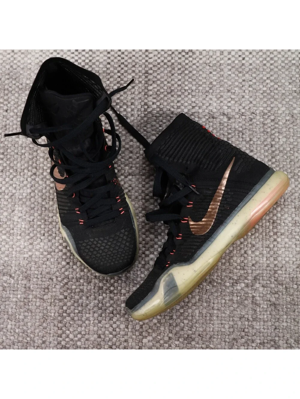 Nike Kobe 10 Elite Rose Gold Mens 10 Basketball Shoes Black High Top 718763-091